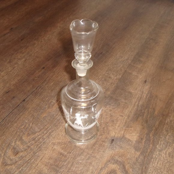 Mary Gregory clear glass decanter shot glass girl - Picture 1 of 3